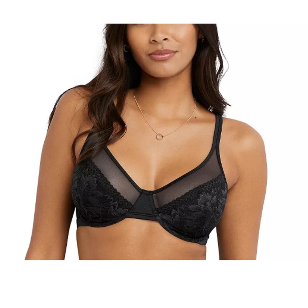 New Bali Women's Black One Smooth U Lace Minimizer Bra Size 36C